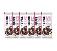 Diablo Dark Chocolate with Hazelnuts, No Added Sugar Dark Chocolate Bar - Maltitol Sweetened, Gluten-Free Snack for All - Celebrate Any Occasion, Birthdays, Valentines, Anniversary - 85g, 6 Packs