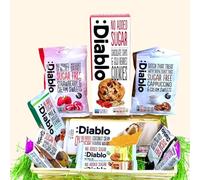Diablo Diabetic No Added Sugar Hamper Box Guilt Free Sweets Cake Cookies Bar Bars Present Set Snack Sweet Basket 11 Guilt-Free Treats in a Healthy Snack In Bamboo Basket by PSN