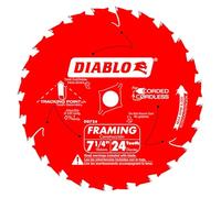 Diablo Framing Saw Blade for Wood - 7-1/4" Diameter, 24 ATB Teeth, 5/8" Arbor, .059" Kerf, 15 Hook Angle, .040" Plate, 8000 Max RPM, 3-Pack - D0724X3