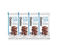 Diablo Milk Chocolate - Maltitol Sweetened, Gluten Free No Added Sugar Chocolate Bar - Hamper Available, Celebrate any Occasion, Birthdays, Valentines, Anniversary, Perfect for Gifting - 85g - 4 Packs