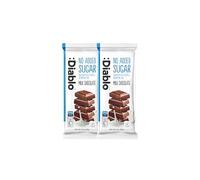 Diablo Milk Chocolate - Maltitol Sweetened, Gluten Free No Added Sugar Chocolate Bar - Hamper Available, Celebrate any Occasion, Birthdays, Valentines, Anniversary, Perfect for Gifting - 85g - 2 Packs