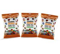 Diablo Milk Chocolate Peanuts - No Added Sugar, Sweetened with Stevia - Individually Packed Bags, Chocolate Covered Nuts Hamper Basket Available for Gifting - Peanut Milk Chocolates - 40 g Pack of 3