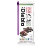 Diablo No Added Sugar 80% Dark Chocolate Bar - 75g, Pack of 1 | 80% Dark Chocolate, No Added Sugar, Sweetened with Stevia, Gluten Free