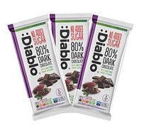 Diablo No Added Sugar 80% Dark Chocolate - No Added Sugar Chocolate Bar, Sweetened with Stevia, Gluten Free, Ideal for Any Occasion, Birthdays, Valentines, or Gift Hampers, 75g (Pack of 3)