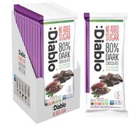 Diablo No Added Sugar 80% Dark Chocolate - No Added Sugar Chocolate Bar, Sweetened with Stevia, Gluten Free, Ideal for Any Occasion, Birthdays, Valentines, or Gift Hampers, 75g (Pack of 15)
