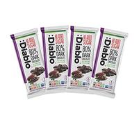 Diablo No Added Sugar 80% Dark Chocolate - No Added Sugar Chocolate Bar, Sweetened with Stevia, Gluten Free, Ideal for Any Occasion, Birthdays, Valentines, or Gift Hampers, 75g (Pack of 4)
