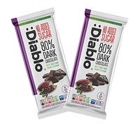 Diablo No Added Sugar 80% Dark Chocolate - No Added Sugar Chocolate Bar, Sweetened with Stevia, Gluten Free, Ideal for Any Occasion, Birthdays, Valentines, or Gift Hampers, 75g (Pack of 2)