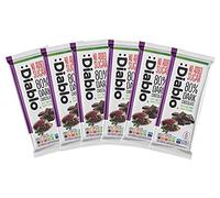 Diablo No Added Sugar 80% Dark Chocolate - No Added Sugar Chocolate Bar, Sweetened with Stevia, Gluten Free, Ideal for Any Occasion, Birthdays, Valentines, or Gift Hampers, 75g (Pack of 6)