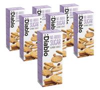 Diablo No Added Sugar Almond Cookies - Low Sugar Snacks, Almond Biscuits Sweetened with Maltitol, Delicious Healthy Snacks, Christmas Cookie Gift Box, Crispy Sweet Treats for All, 145g Pack of 7