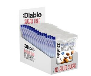 Diablo No Added Sugar Candy - Retro Chocolate Filled Butter Sweets Sweetened with Maltitol, Sugar-Free Treats for All Occasions, Ideal for Gift Boxes, Mother’s Day & Father’s Day - 75g, Pack of 16