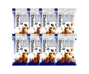 Diablo No Added Sugar Candy - Retro Chocolate Filled Butter Sweets Sweetened with Maltitol, Sugar-Free Treats for All Occasions, Ideal for Gift Boxes, Mother’s Day & Father’s Day - 75g, Pack of 8