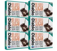 Diablo No Added Sugar Choco Covered Cream Cookies - Low Sugar Snacks Sweetened with Maltitol, Delicious Healthy Snacks, Ideal Christmas Cookie Chocolate Gift, Crispy Sweet Treats for All, 136g 6 Pack