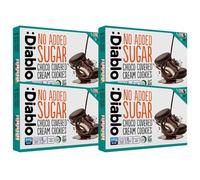 Diablo No Added Sugar Choco Covered Cream Cookies - Low Sugar Snacks Sweetened with Maltitol, Delicious Healthy Snacks, Ideal Christmas Cookie Chocolate Gift, Crispy Sweet Treats for All, 136g 4 Pack