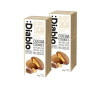 Diablo No Added Sugar Cocoa Cookies with Peanut Filling & Half Coated Milk Chocolate - No Added Sugar Biscuits Snacks for Adults & Families, Sweet Treats Sweetened with Maltitol, 110g (Pack of 2)