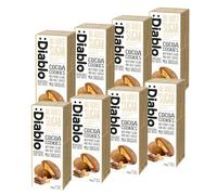 Diablo No Added Sugar Cocoa Cookies with Peanut Filling & Half Coated Milk Chocolate - No Added Sugar Biscuits Snacks for Adults & Families, Sweet Treats Sweetened with Maltitol, 110g (Pack of 8)