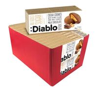 Diablo No Added Sugar Cocoa Cookies with Peanut Filling & Half Coated Milk Chocolate - No Added Sugar Biscuits Snacks for Adults & Families, Sweet Treats Sweetened with Maltitol, 110g (Pack of 26)