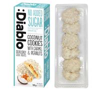 Diablo No Added Sugar Coconut Cookies with Caramel & Peanuts - Delicious No Sugar Biscuits, Guilt-Free Snacks for Adults and Families, Crumbly Sweet Treats Sweetened with Maltitol, 100g (Pack of 1)