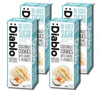 Diablo No Added Sugar Coconut Cookies with Caramel & Peanuts - Delicious No Sugar Biscuits, Guilt-Free Snacks for Adults and Families, Crumbly Sweet Treats Sweetened with Maltitol, 100g (Pack of 4)