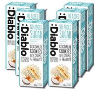 Diablo No Added Sugar Coconut Cookies with Caramel & Peanuts - Delicious No Sugar Biscuits, Guilt-Free Snacks for Adults and Families, Crumbly Sweet Treats Sweetened with Maltitol, 100g (Pack of 6)