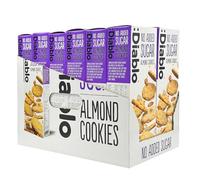 Diablo No Added Sugar Cookies - Almond Cookie Biscuits Sweetened with Maltitol, Healthy Crunchy Snacks for Adults, Kids and Families, Ideal for Gifting - 145g, Pack of 12