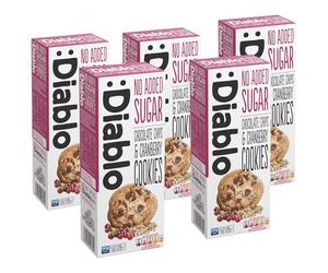 Diablo No Added Sugar Cookies, Chocolate Chips & Cranberry - Low Sugar Snacks, Cookies Biscuits for All, Sweetened with Maltitol, Ideal for Gifting, Festive Hampers & Holiday Events - 135g Pack of 5