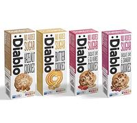 Diablo No Added Sugar Cookies - Mixed Flavours No Added Sugar Luxury Biscuits, Healthy Crunchy Snacks Gift Box for Adults, Kids and Families - Gojiberry, Cranberry, Hazelnut, Butter, Pack of 4