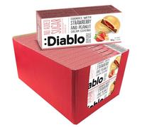 Diablo No Added Sugar Cookies with Strawberry and Peanut Cream Coating - Delicious No Sugar Biscuits, Guilt-Free Snacks for Adults & Families, Sweet Treats Sweetened with Maltitol, 100g (Pack of 26)