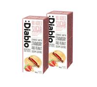 Diablo No Added Sugar Cookies with Strawberry and Peanut Cream Coating - Delicious No Sugar Biscuits, Guilt-Free Snacks for Adults & Families, Sweet Treats Sweetened with Maltitol, 100g (Pack of 2)