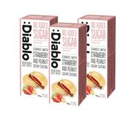 Diablo No Added Sugar Cookies with Strawberry and Peanut Cream Coating - Delicious No Sugar Biscuits, Guilt-Free Snacks for Adults & Families, Sweet Treats Sweetened with Maltitol, 100g (Pack of 3)
