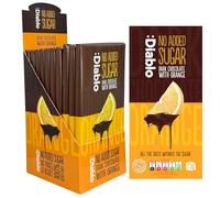 Diablo No Added Sugar Dark Chocolate with Orange - No Added Sugar Chocolate Bar, Sweetened with Stevia, Gluten Free, Ideal for Any Occasion, Birthdays, Valentines, or Gift Hampers, 75g (Pack of 10)