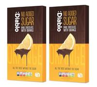 Diablo Dark Chocolate Bar with Orange | No Added Sugar, Gluten Free | Diabetic Friendly | Perfect for Gifting | 75g