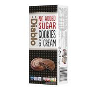 Diablo No Added Sugar Dark Cookies & Cream with Brownie Filling Covered in Dark Chocolate - No Added Sugar Biscuits Snacks for All, Sweet Treats Sweetened with Maltitol, 128g (Pack of 12)