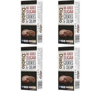 Diablo No Added Sugar Dark Cookies & Cream with Brownie Filling Covered in Dark Chocolate - No Added Sugar Biscuits Snacks for All, Sweet Treats Sweetened with Maltitol, 128g (Pack of 4)