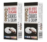 Diablo No Added Sugar Dark Cookies & Cream with Milk Cream Filling Covered in White Glaze - No Added Sugar Biscuits Snacks for All, Sweet Treats Sweetened with Maltitol, 128g (Pack of 2)