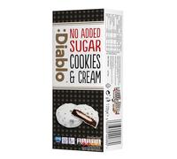 Diablo Dark Cookies With Milk Cream Filling Covered in White Glaze |No Added Sugar | Sweetened with Maltitol | Perfect for Gifting | 128g (Pack Of 1)