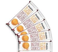 Diablo No Added Sugar Digestive Cookies - Low Sugar Snacks, Cookies Biscuits for All, Sweetened with Maltitol, Ideal for Gifting, Festive Hampers, Holiday Events & Special Occasions - 150g Pack of 5