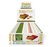 Diablo No Added Sugar Dubai Chocolate Bar - Smooth & Rich No Added Sugar Chocolate for All, Great for Gifting on Christmas, Birthdays, Valentines & More, Ideal Snack for Adults & Kids, 200g Pack of 12