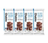 Diablo No Added Sugar Milk Chocolate Bar, Maltitol Sweetened, 4 x 85g | Rich Cocoa Flavour, Ideal for Birthdays, Valentines, Anniversaries, Gift Baskets and Hampers, Individually Wrapped