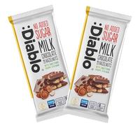 Diablo No Added Sugar Milk Chocolate with Hazelnuts - 75g, Pack of 2 | Milk Chocolate with Hazelnuts, No Added Sugar, Sweetened with Stevia