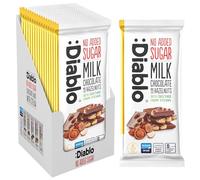 Diablo No Added Sugar Milk Chocolate with Hazelnuts - No Added Sugar Chocolate Bar, Sweetened with Stevia, Gluten Free, Ideal for Any Occasion, Birthdays, Valentines, or Gift Hampers, 75g (Pack of 15)