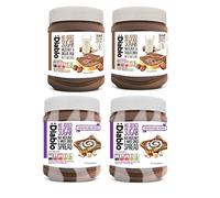 Diablo No Added Sugar Spread 2x Hazelnut Chocolate Spread & 2x Duo Hazelnut & White Choco - Sweetened with Maltitol, Low Sugar Belgian Chocolate Spread for Toast, Waffles, Breakfast - 350g 4 Pack