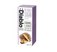 Diablo No Added Sugar Sweets, Caramel & Peanuts Cookies Coated with Milk Chocolate - No Sugar Biscuits, Guilt-Free Snacks for Adults & Families, Sweet Treats Sweetened with Maltitol, 100g (Pack of 1)