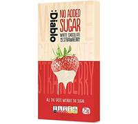 Diablo No Added Sugar White Chocolate with Strawberry - No Added Sugar Chocolate Bar Sweetened with Stevia Gluten Free, Ideal for Any Occasion, Birthdays, Valentines, or Gift Hampers, 75g (Pack of 40)