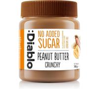 Diablo Peanut Butter Crunchy - No Added Sugar Crunchy Peanut Butter, Vegetarian-Friendly Spread, Maltitol-Sweetened, Rich & Creamy, Ideal for Gifting, Breakfast, Baking & Daily Snacks, 340g 12 Pack