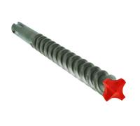 Diablo Rebar Demon SDS-Max 4-Cutter Full Carbide Head Hammer Drill Bit with Tri-Metal Fusion Welding - 27/32" Diameter, 21" Length, 16" Working Length - DMAMX1165