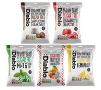 Diablo Sugar Free Retro Variety Pack Sweet - Hard Candy - Strawberry & Cream, Lemon & Cream, Cappuccino & Cream, Mint & Cream, Fruit Toffee, Gift Box, Birthday, Mother's Day, Father's Day - 5 x 75g