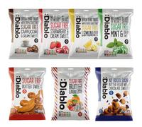 Diablo Retro Sugar Free Sweet Variety Pack - Strawberry, Lemon, Cappuccino, Mint, Butter, Fruit Flavored Toffee & Butter Filled Chocolate - Friendly Sweets Gift Box for any Occasion - 7 x 75g