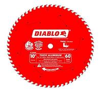 Diablo Saw Blade for Thick Aluminum - 10" Diameter, 60 TCG Teeth, 5/8" Arbor, .11" Kerf, -5° Hook Angle, .087" Plate, 6000 Max RPM - D1060N
