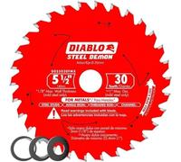 Diablo Steel Demon Saw Blade for Medium Metal - 5-1/2" Diameter, 30 TCG Teeth, 20mm Arbor, .059" Kerf, 2 Hook Angle, .039" Plate, 6000 Max RPM - D055030FMX
