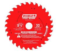 Diablo Steel Demon Saw Blade for Medium Metal - 5-7/8" Diameter, 32 TCG Teeth, 5/8" Arbor, .059" Kerf, 0° Hook Angle, .039" Plate, 5000 Max RPM - D0532F
